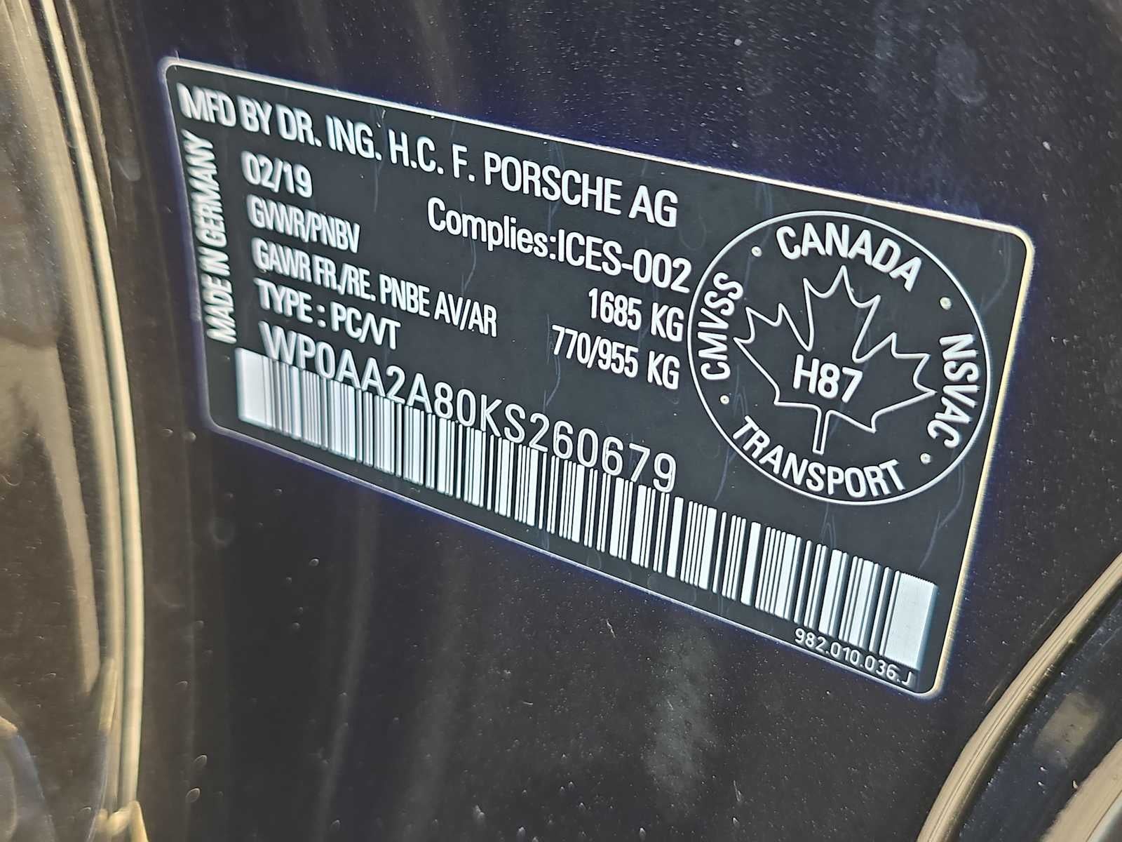 2019 Porsche 718 Cayman Coupe